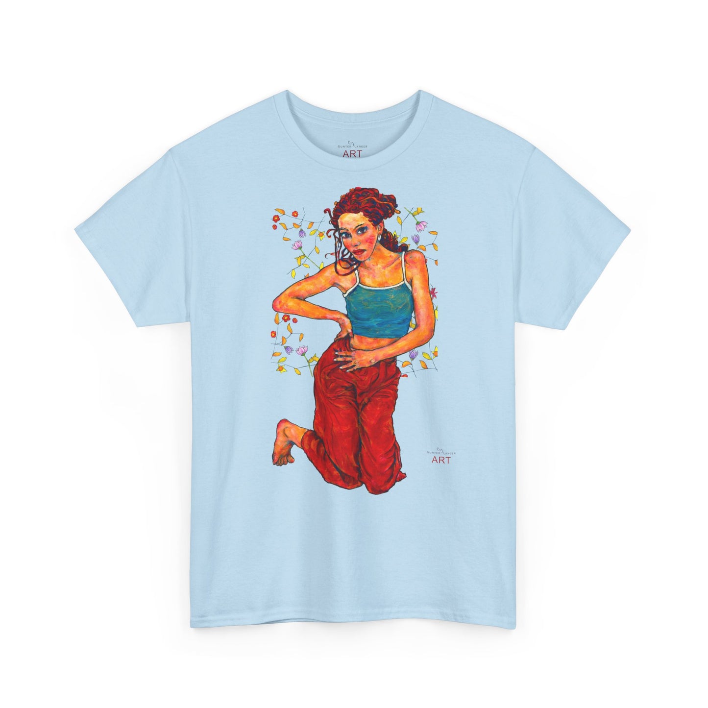 Unisex Heavy Cotton Tee - Motiv: Motiv Lea, Ranken, 49cm, Neck Label