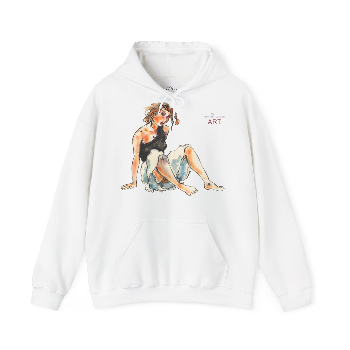 Unisex Heavy Blend™ Hooded Sweatshirt - Motiv Frontseite "Rosa", H 28 cm & Rückseite "Rosa", H 34 cm