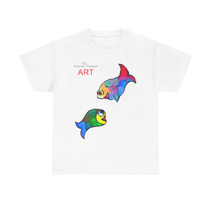 Unisex Heavy Cotton Tee - Motiv: Front Zwei Fische zueinander