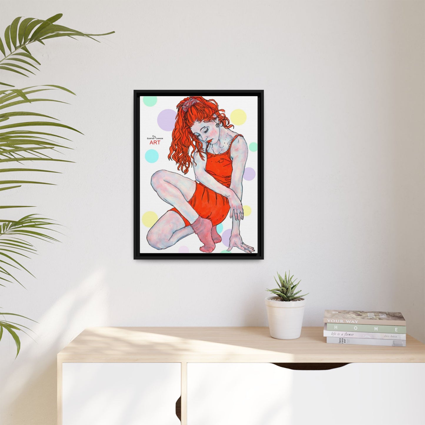 Matte Canvas, Framed (Multi-color) - Motiv:  Julia, Farbkreise, Format klein H 30,5 bis 76,2 cm