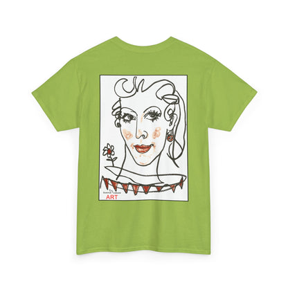 Unisex Heavy Cotton Tee - Motiv: Front Logo & Rückseite Lina, Neck Label