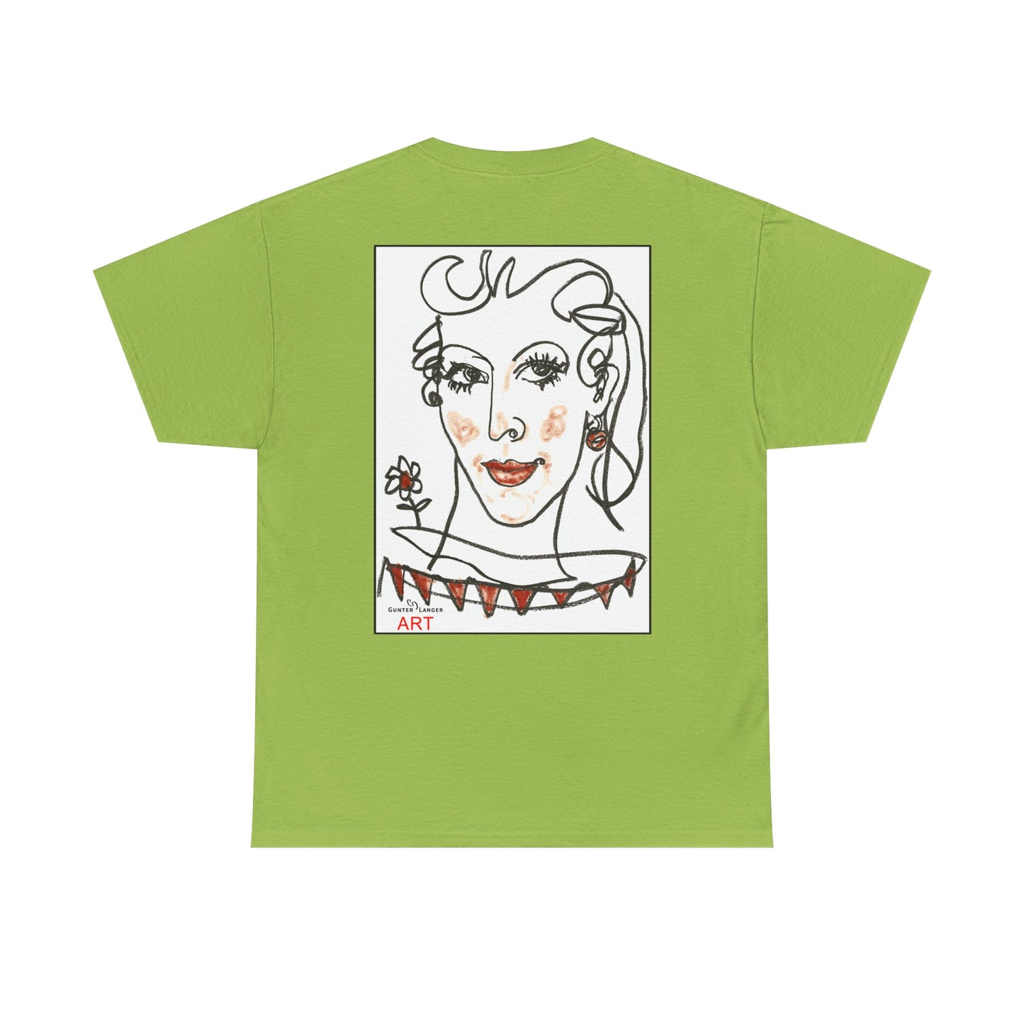 Unisex Heavy Cotton Tee - Motiv: Front Logo & Rückseite Lina, Neck Label
