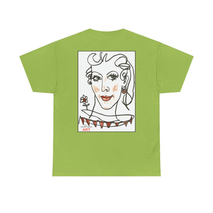 Unisex Heavy Cotton Tee - Motiv: Front Logo & Rückseite Lina, Neck Label