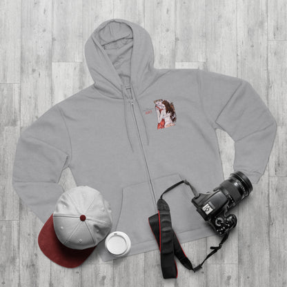 Unisex Hooded Zip Sweatshirt - Motiv: Front Bei dir, H 11 cm & Rückseite Bei dir, H 49 cm