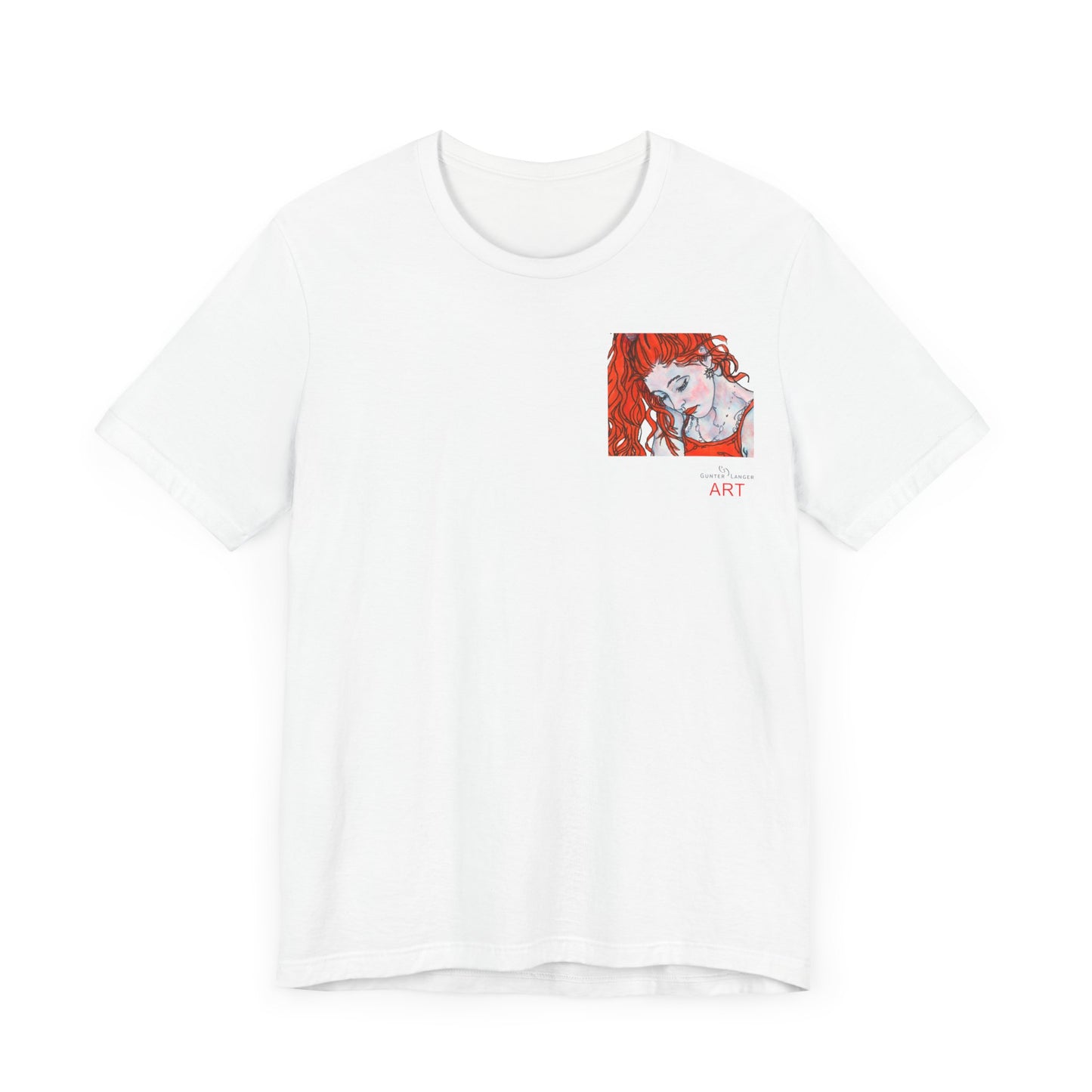 Unisex Jersey Short Sleeve Tee - Motiv: Front Julia (Ausschnitt) & Rückseite Julia, H 49 cm