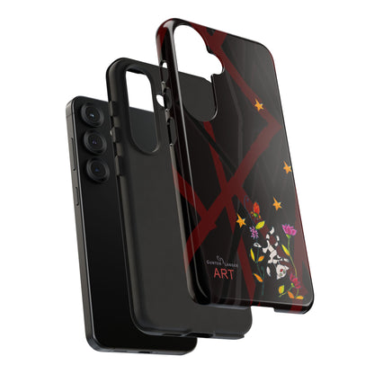 Tough Cases - Google Pixel - Samsung Galaxy - Motiv: Katze schwebt und Ranken, H 5,26 cm, Mikado3