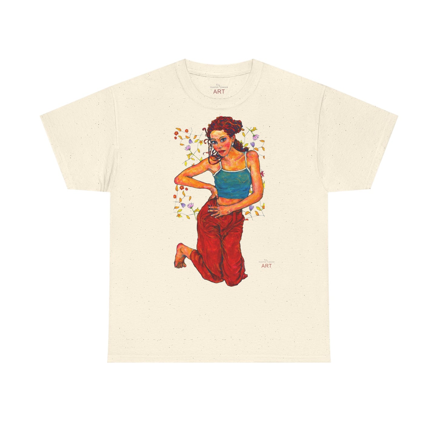 Unisex Heavy Cotton Tee - Motiv: Motiv Lea, Ranken, 49cm, Neck Label
