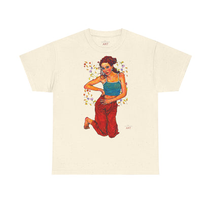 Unisex Heavy Cotton Tee - Motiv: Motiv Lea, Ranken, 49cm, Neck Label