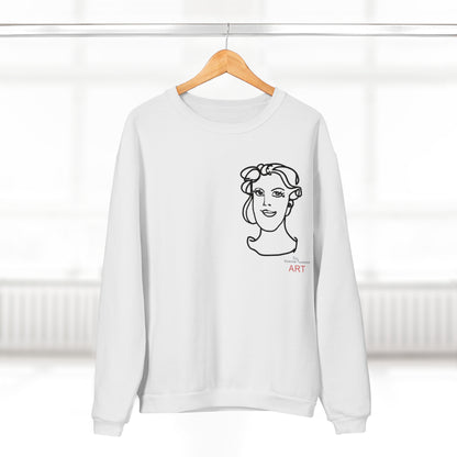 Unisex Crew Neck Sweatshirt (EU) - Motiv: Front Gia, (klein) H 20 cm & Rückseite Gia, H 49 cm