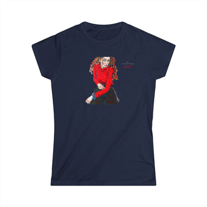 Women's Softstyle Tee - Motiv: Front Franciska H 20 cm & Rückseite Franciska H34,5 cm