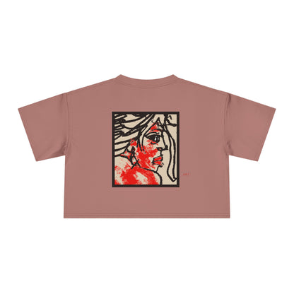 Women's Crop Tee  - Motiv: Front Ria (Ausschnitt H 13,5 cm), & Rückseite Ria, H 24,8 cm