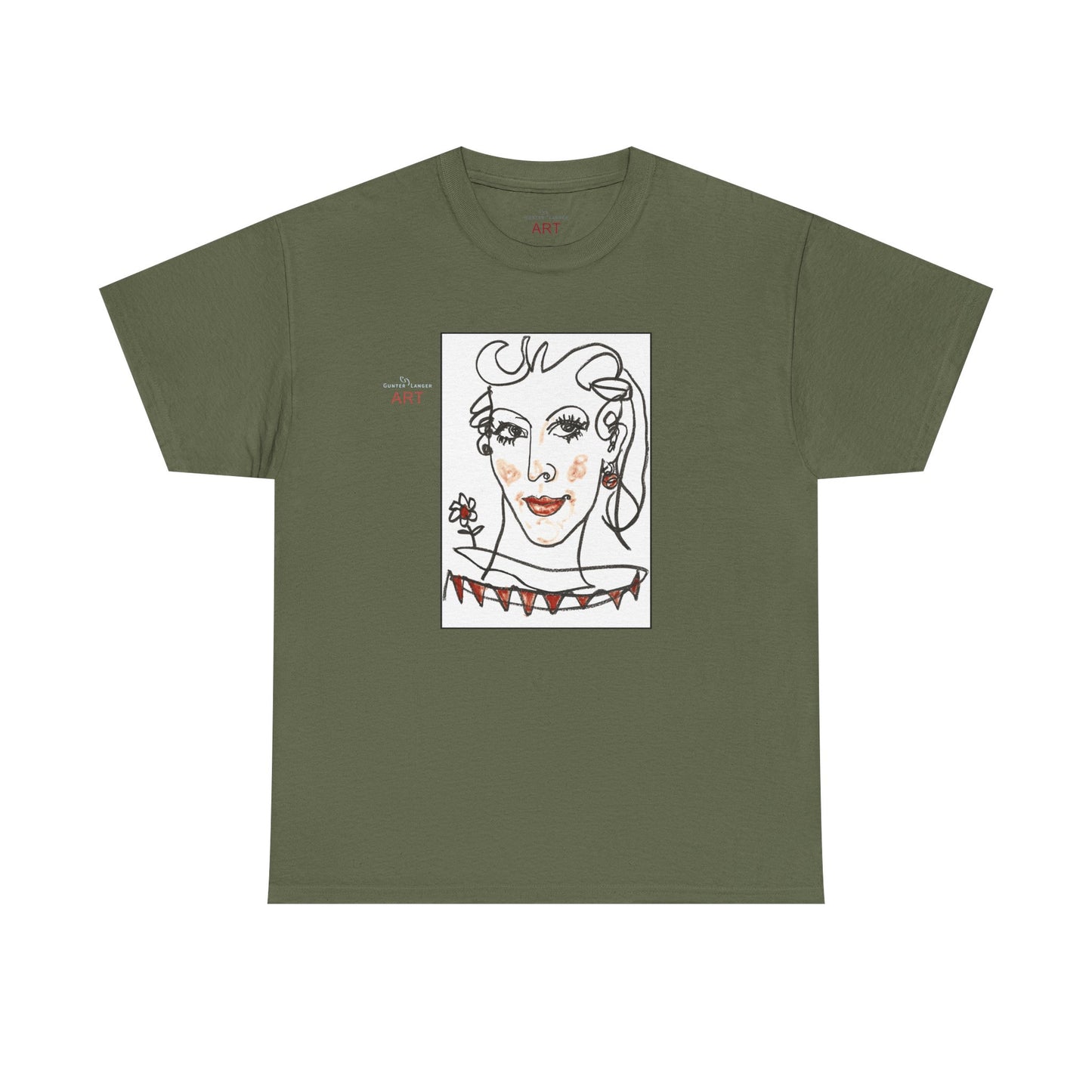 Unisex Heavy Cotton Tee - Motiv:  Front Lina, Neck Label