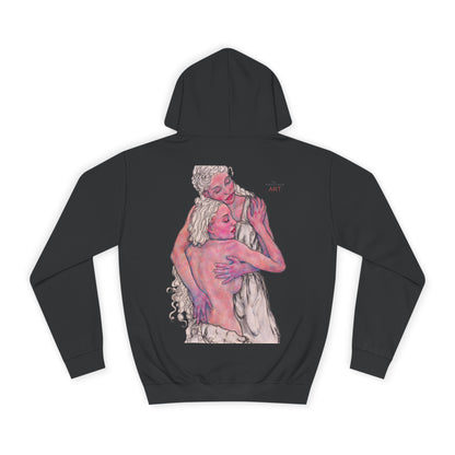 Unisex College Hoodie -  Mutter und Tochter - Motiv: Rückseite Zuflucht