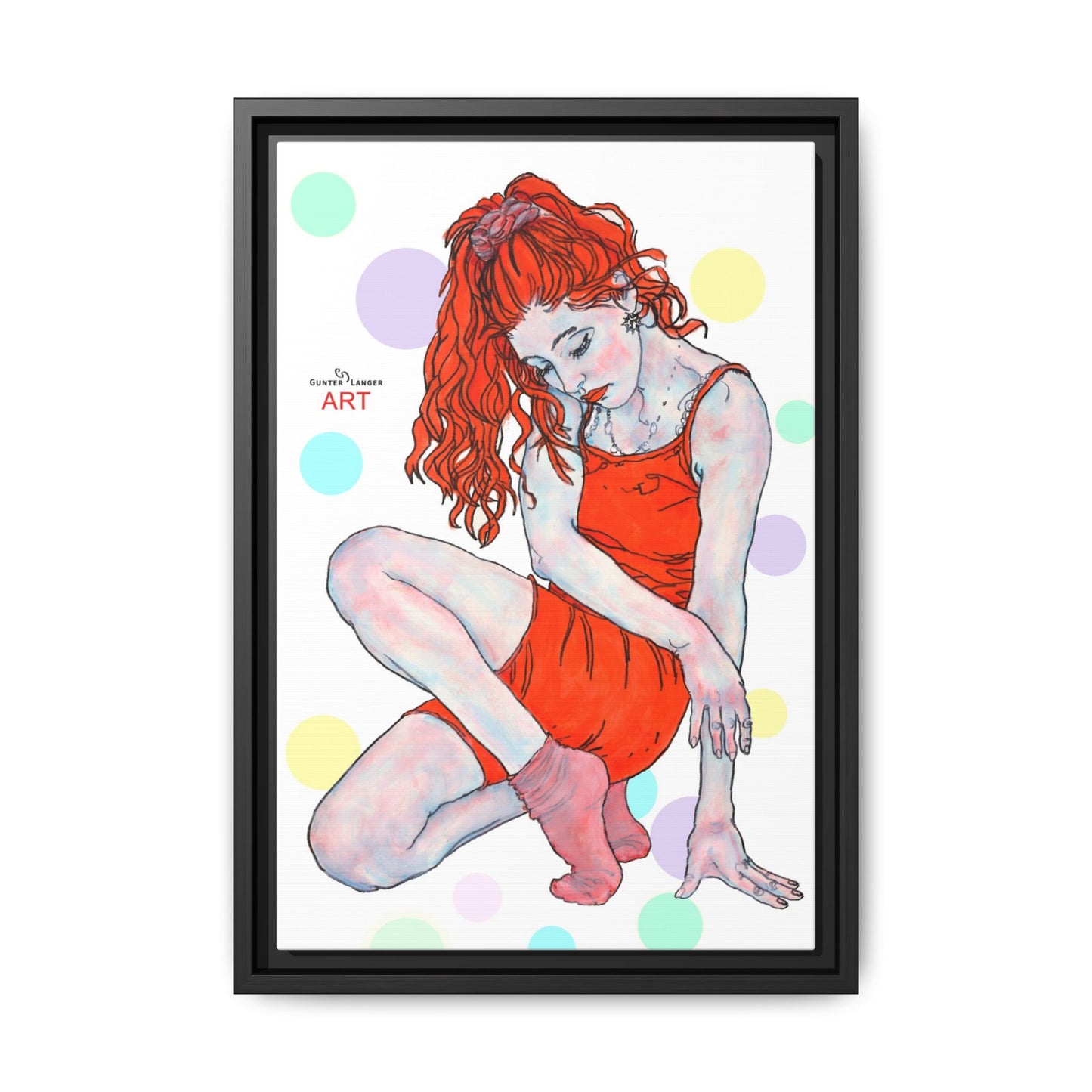 Matte Canvas, Framed (Multi-color) - Motiv:  Julia, Farbkreise, Format klein H 30,5 bis 76,2 cm