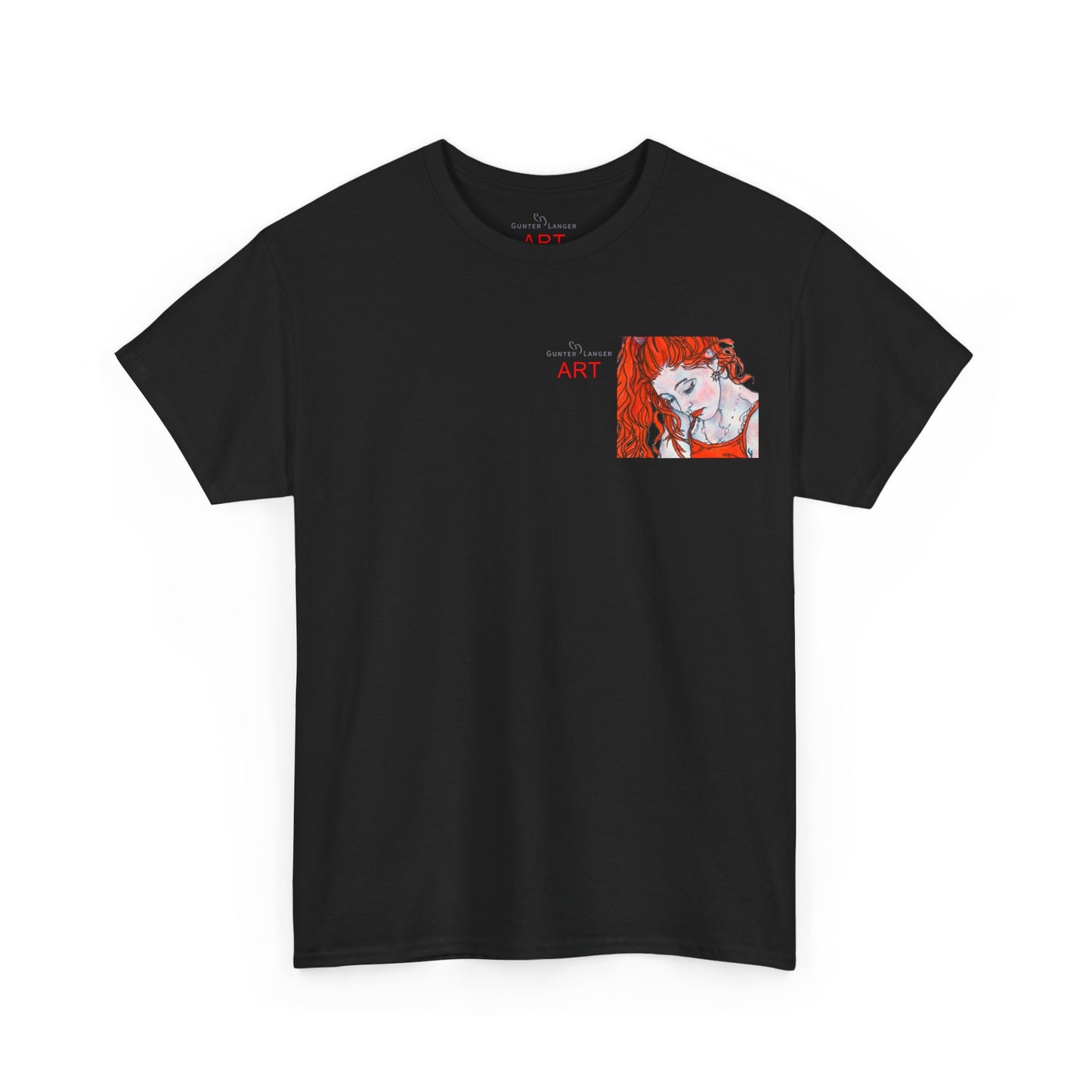 Unisex Heavy Cotton Tee - Motiv:  Front Julia, Ausschnitt & Rückseite Julia, H 49 cm, Aura, N-Label