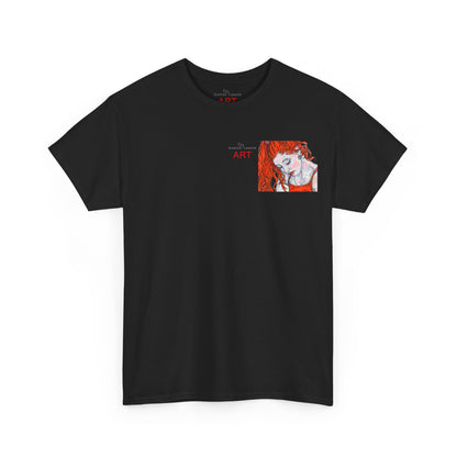 Unisex Heavy Cotton Tee - Motiv:  Front Julia, Ausschnitt & Rückseite Julia, H 49 cm, Aura, N-Label