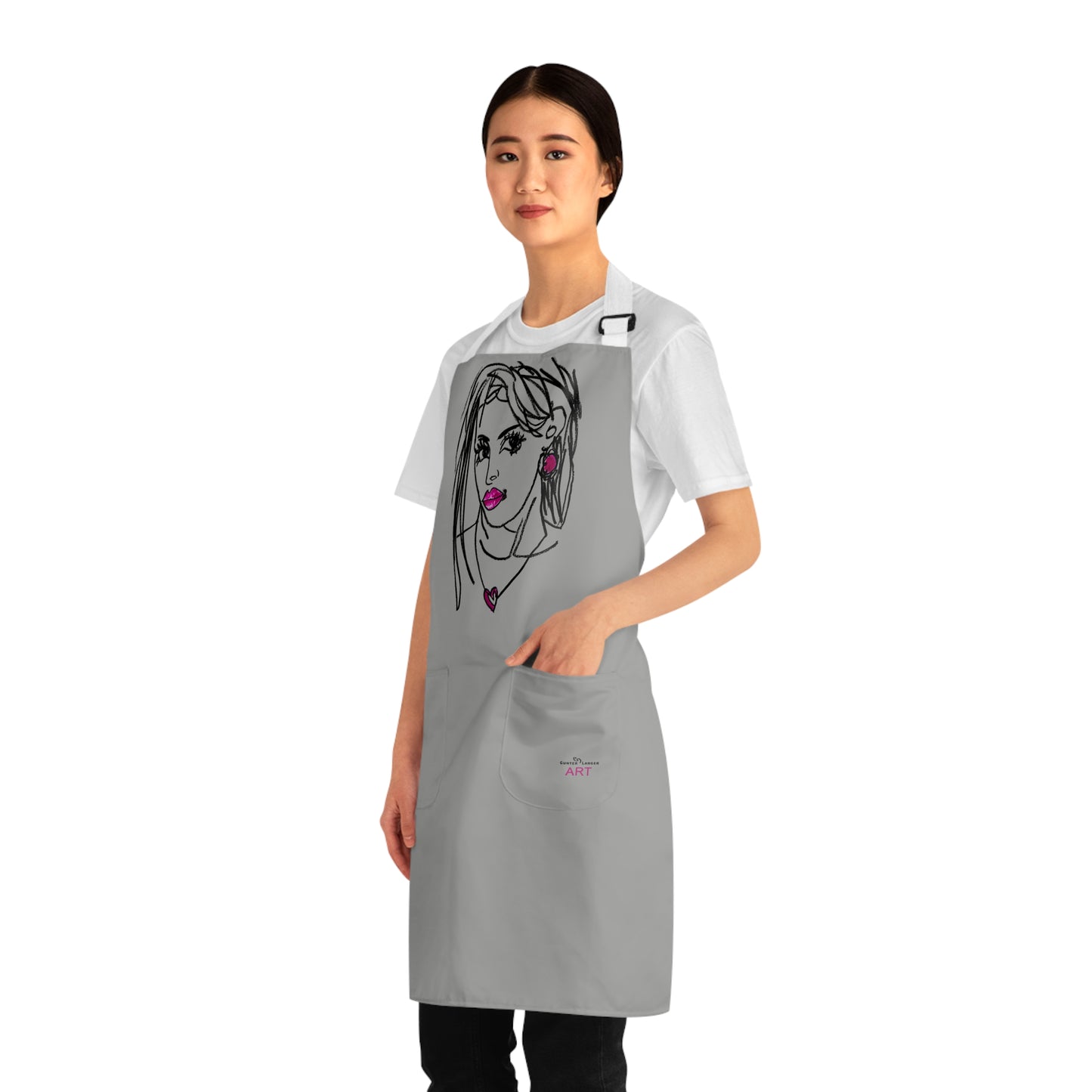 Apron (AOP) - Motiv: Raja, Graugrün H 32 cm