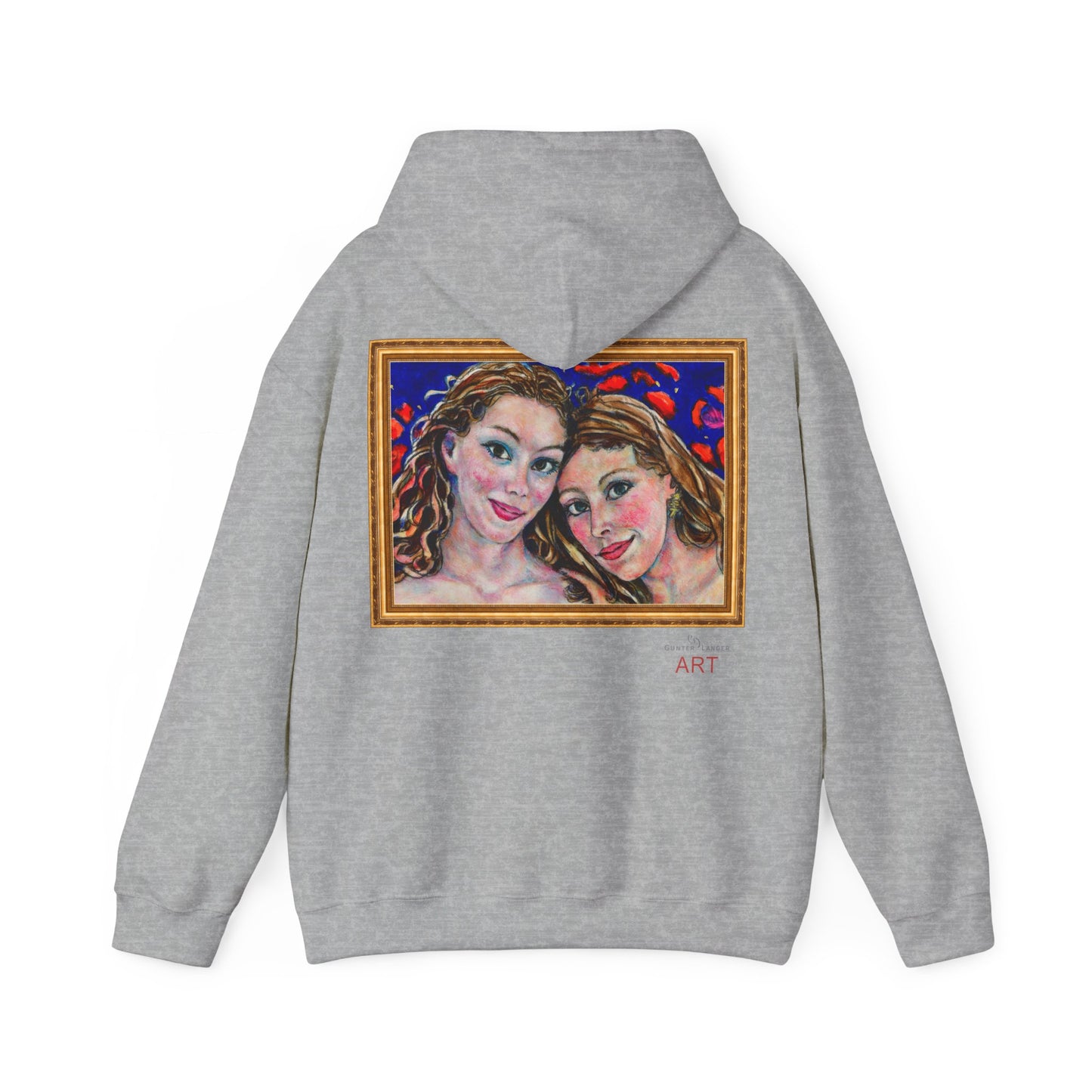 Unisex Heavy Blend™ Hooded Sweatshirt - Motiv: Frontseite Augen & Rückseite Freundinnen, (gerahmt, H 29 cm)