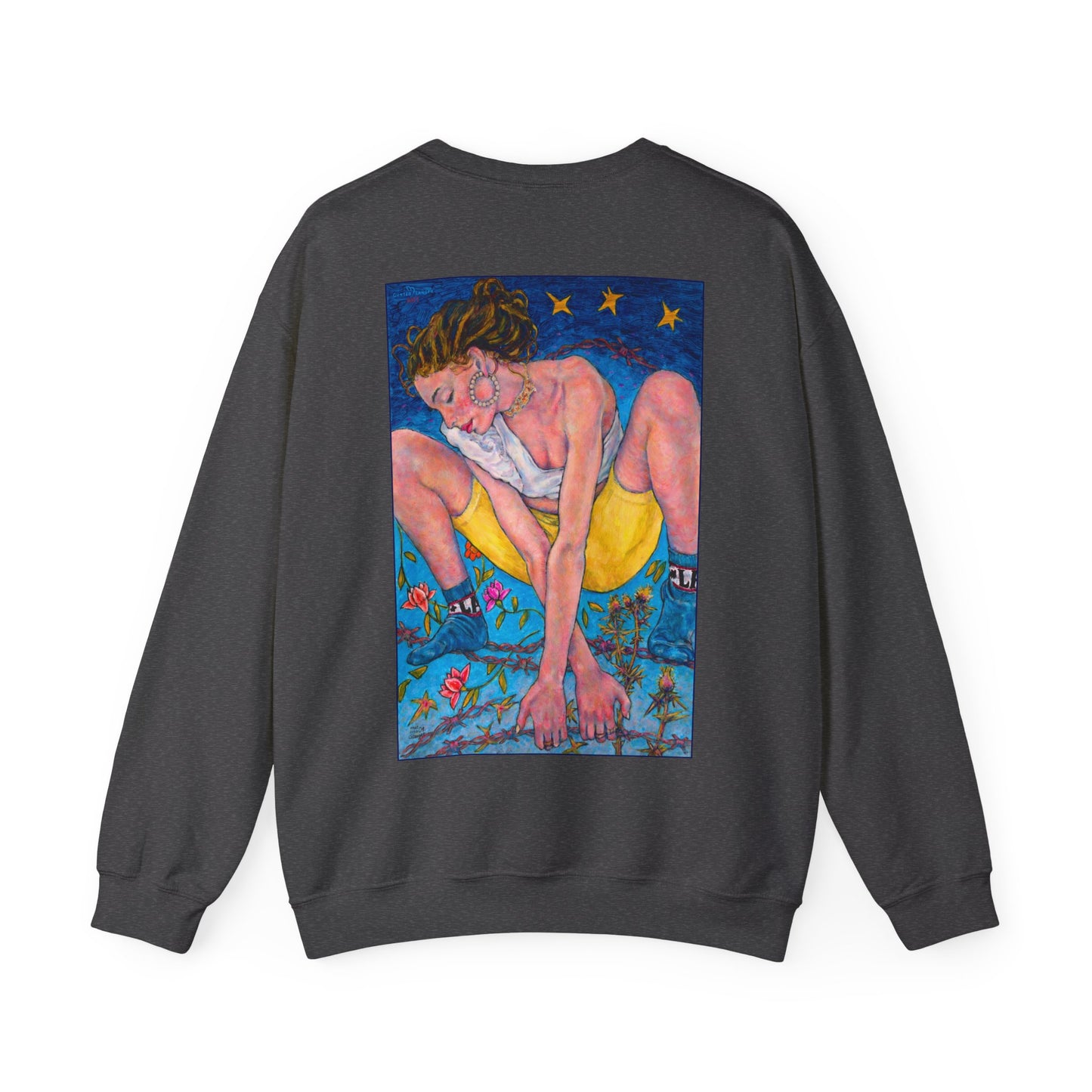 Unisex Heavy Blend™ Crewneck Sweatshirt - Motiv: Front Alva (Ausschnitt) &  Rückseite Alva