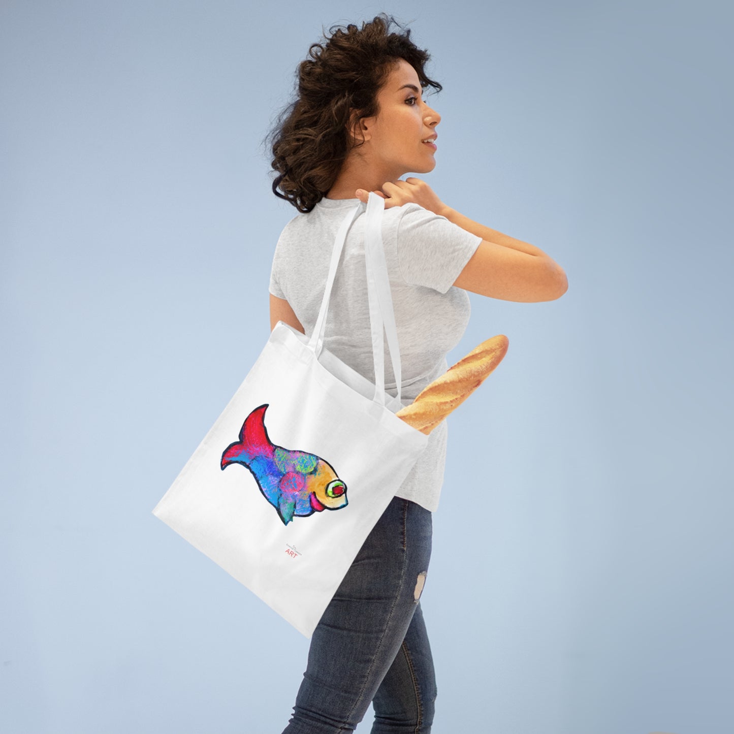 Tote Bag - Motiv: Fisch, einseitig bedruckt