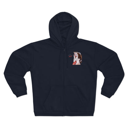 Unisex Hooded Zip Sweatshirt - Motiv: Front Bei dir, H 11 cm & Rückseite Bei dir, H 49 cm