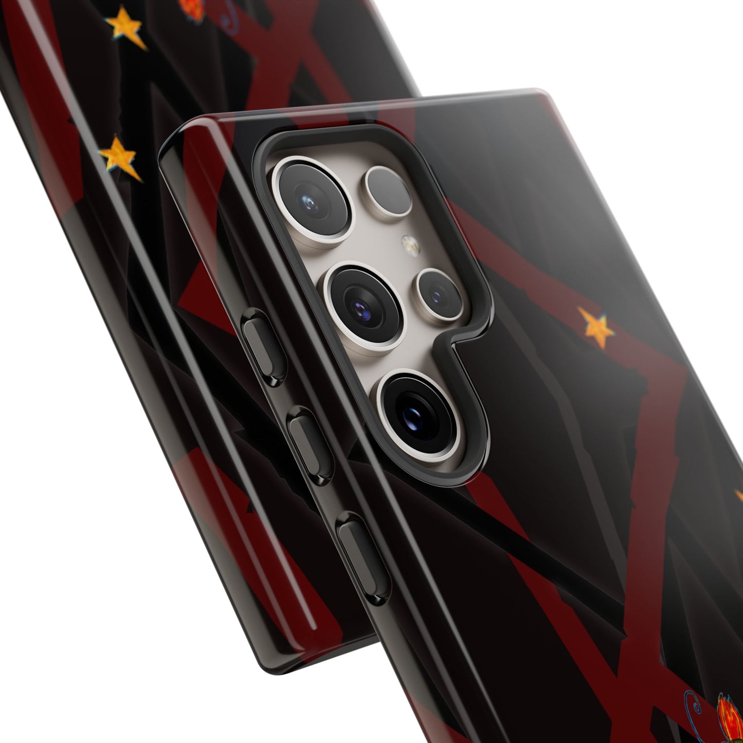 Tough Cases - Google Pixel - Samsung Galaxy - Motiv: Katze schwebt und Ranken, H 5,26 cm, Mikado3