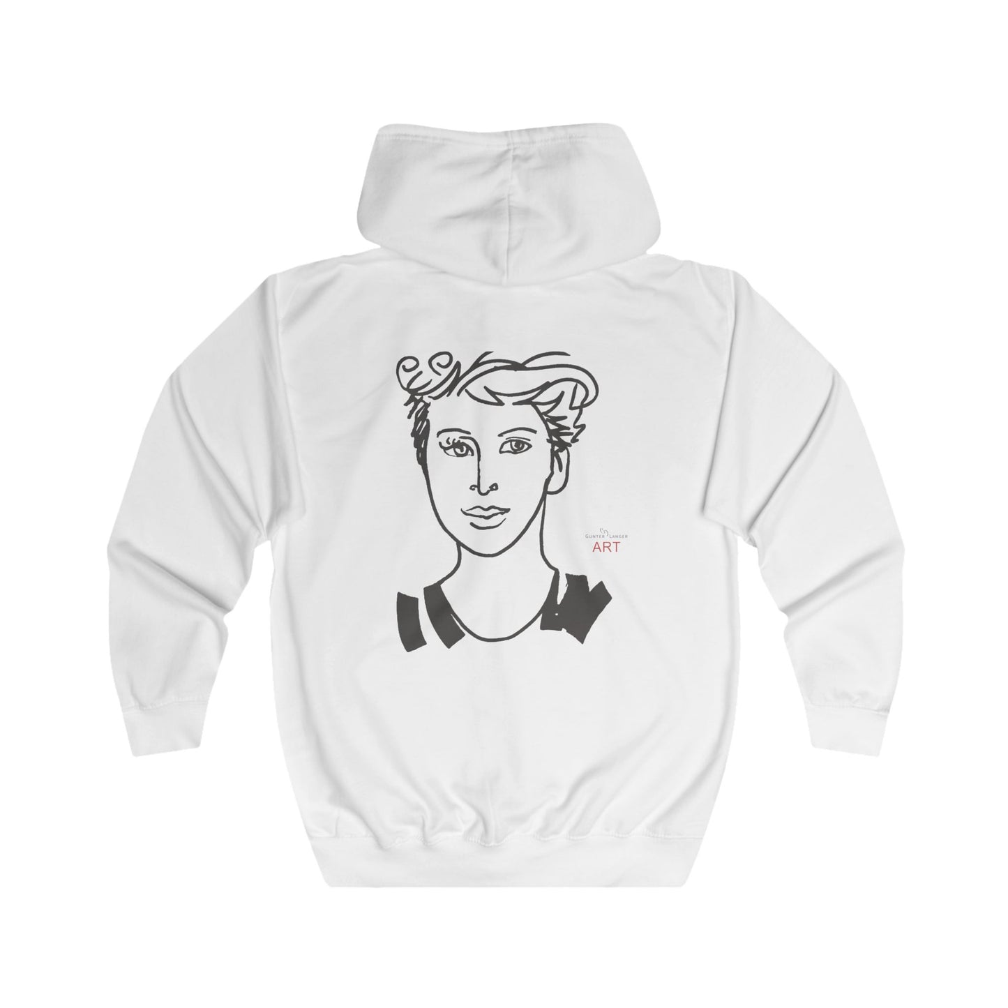 Unisex Full Zip Hoodie - Motiv: Front Lars (Ausschnitt) & Rückseite Lars (grau)