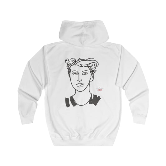 Unisex Full Zip Hoodie - Motiv: Front Lars (Ausschnitt) & Rückseite Lars (grau)