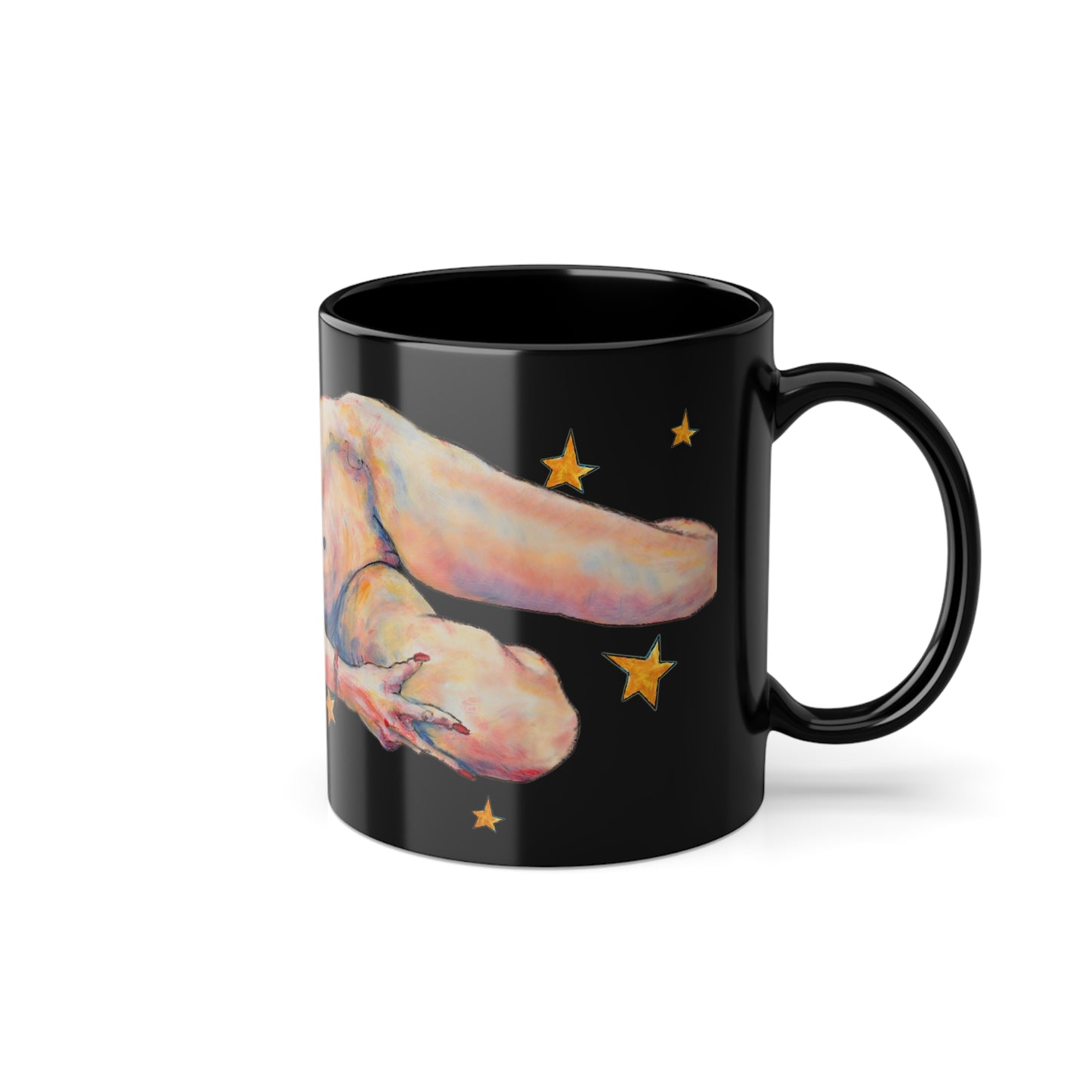Black Coffee Cup, 11oz - Motiv: Annette, Sterne