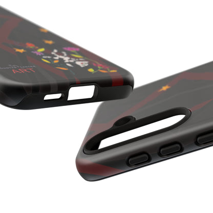 Tough Cases - Google Pixel - Samsung Galaxy - Motiv: Katze schwebt und Ranken, H 5,26 cm, Mikado3
