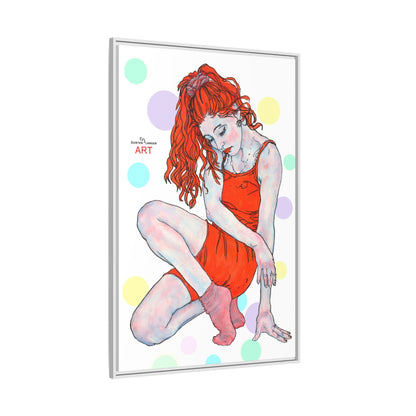 Matte Canvas, Framed (Multi-color) - Motiv:  Julia, Farbkreise, Format groß, H 91,4 bis 152,4 cm