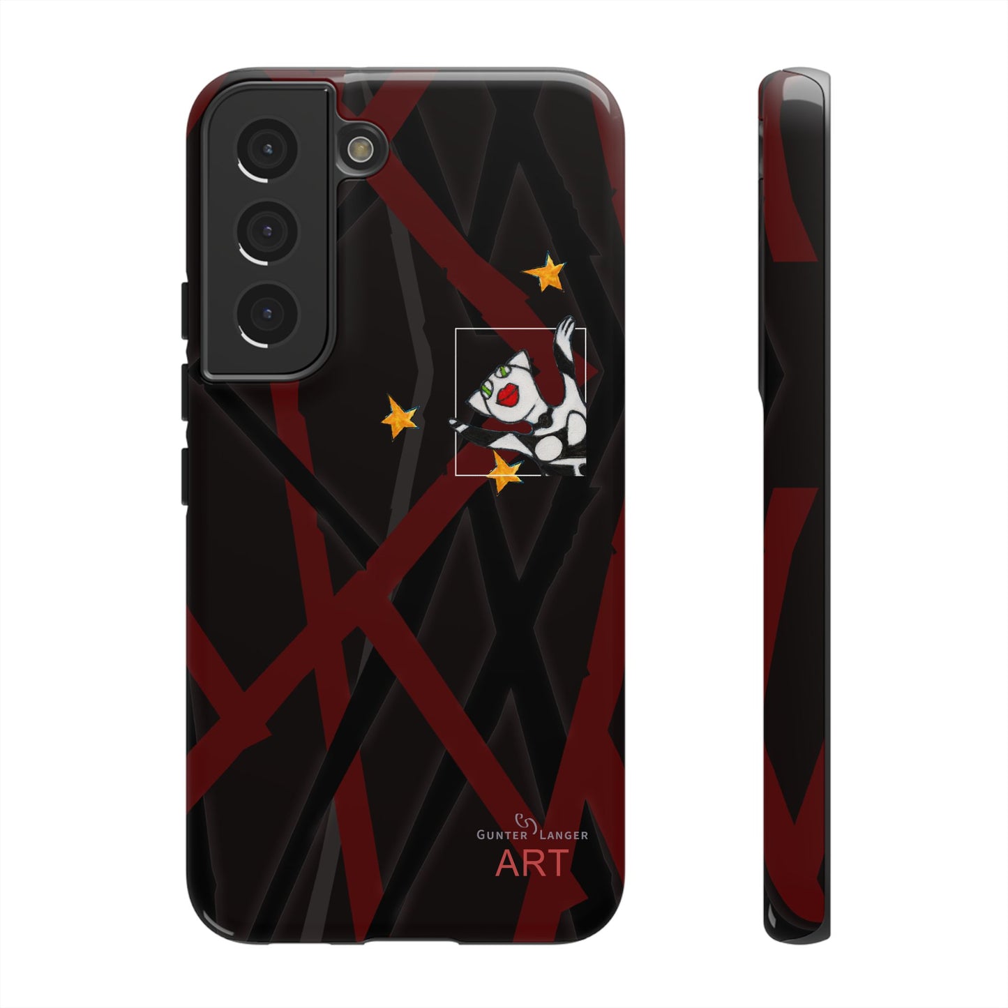 Tough Cases - Google Pixel - Samsung Galaxy - Motiv:  "Miau" klein H 8 cm, Sternenhimmel, Mikado3