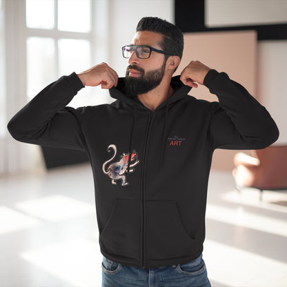 Unisex Hooded Zip Sweatshirt - Cartoon - Motiv: Front Ratte