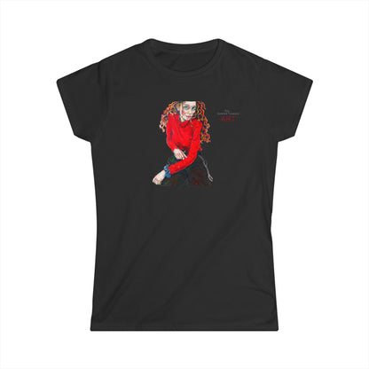Women's Softstyle Tee - Motiv: Front Franciska H 20 cm & Rückseite Franciska H34,5 cm