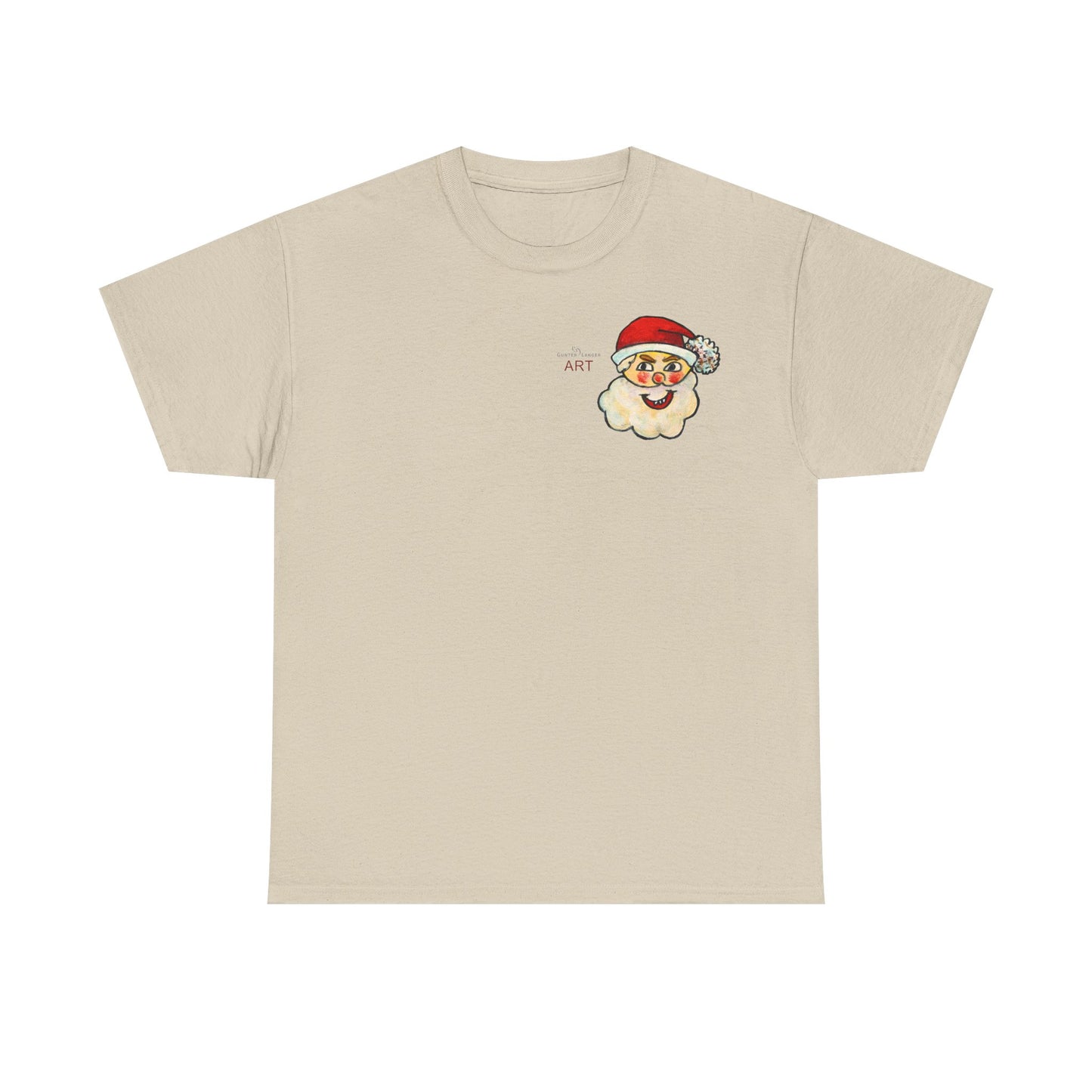 Unisex Heavy Cotton Tee - Motiv: Weihnachtsmann, H 13 cm