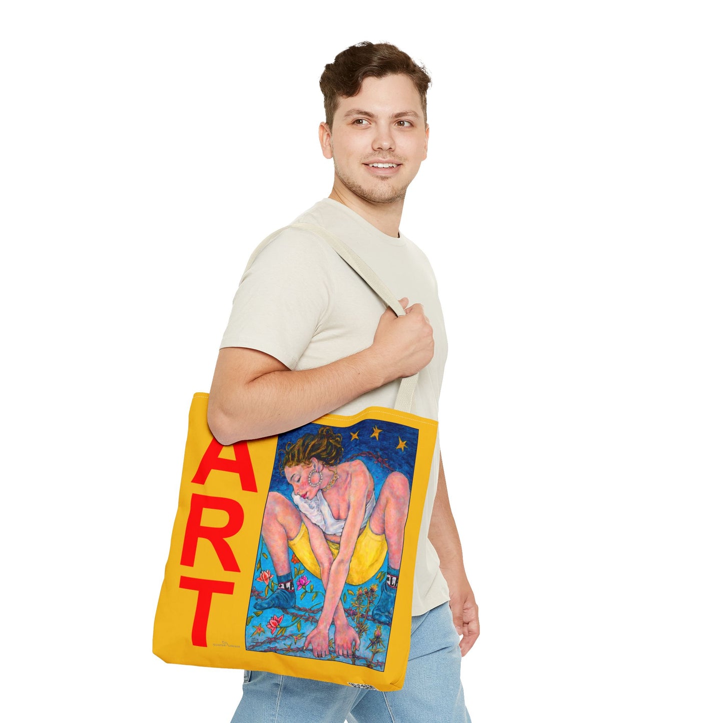 Tote Bag (AOP) - Motiv: Alva & Siegesgöttin, Gelb, Rot