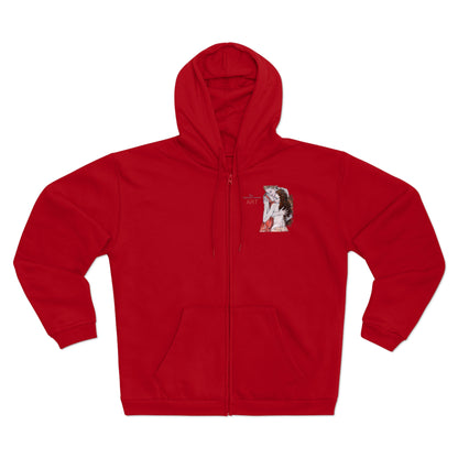Unisex Hooded Zip Sweatshirt - Motiv: Front Bei dir, H 11 cm & Rückseite Bei dir, H 49 cm
