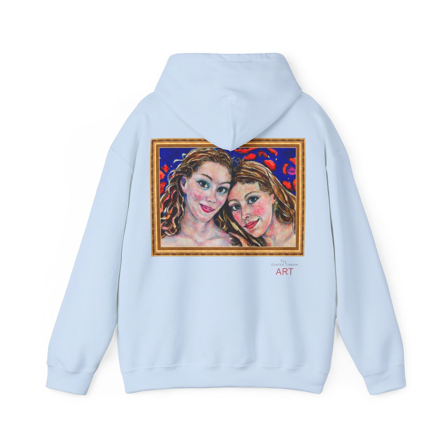 Unisex Heavy Blend™ Hooded Sweatshirt - Motiv: Frontseite Augen & Rückseite Freundinnen, (gerahmt, H 29 cm)