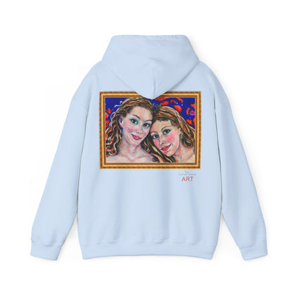 Unisex Heavy Blend™ Hooded Sweatshirt - Motiv: Frontseite Augen & Rückseite Freundinnen, (gerahmt, H 29 cm)