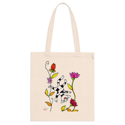 Tote Bag - Motiv "Fliegende Katze, Ranken," H31,5 cm