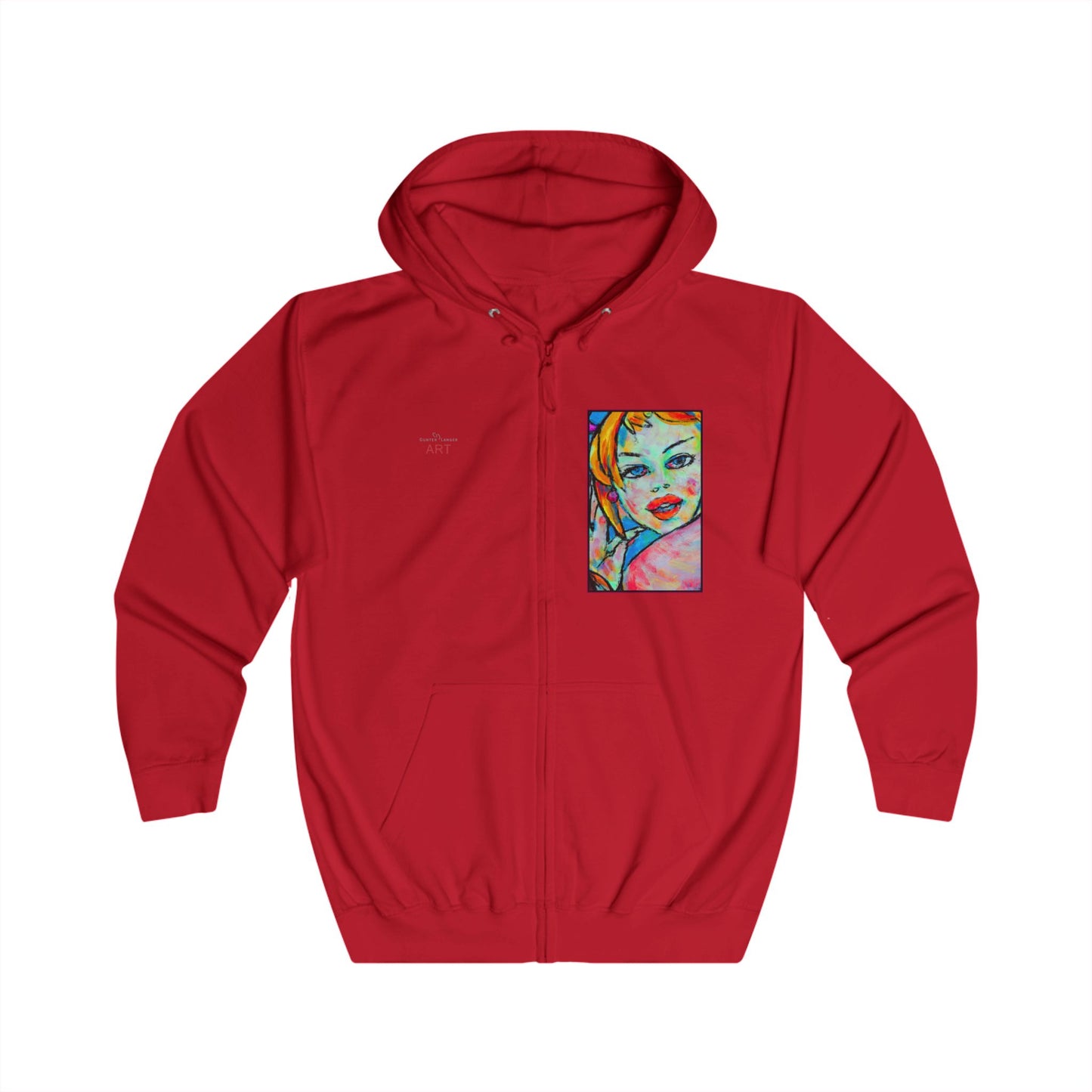 Unisex Full Zip Hoodie - Motiv: Frontseite Sophia & Rückseite Party