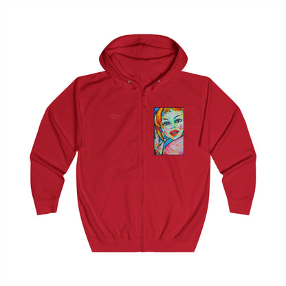 Unisex Full Zip Hoodie - Motiv: Frontseite Sophia & Rückseite Party