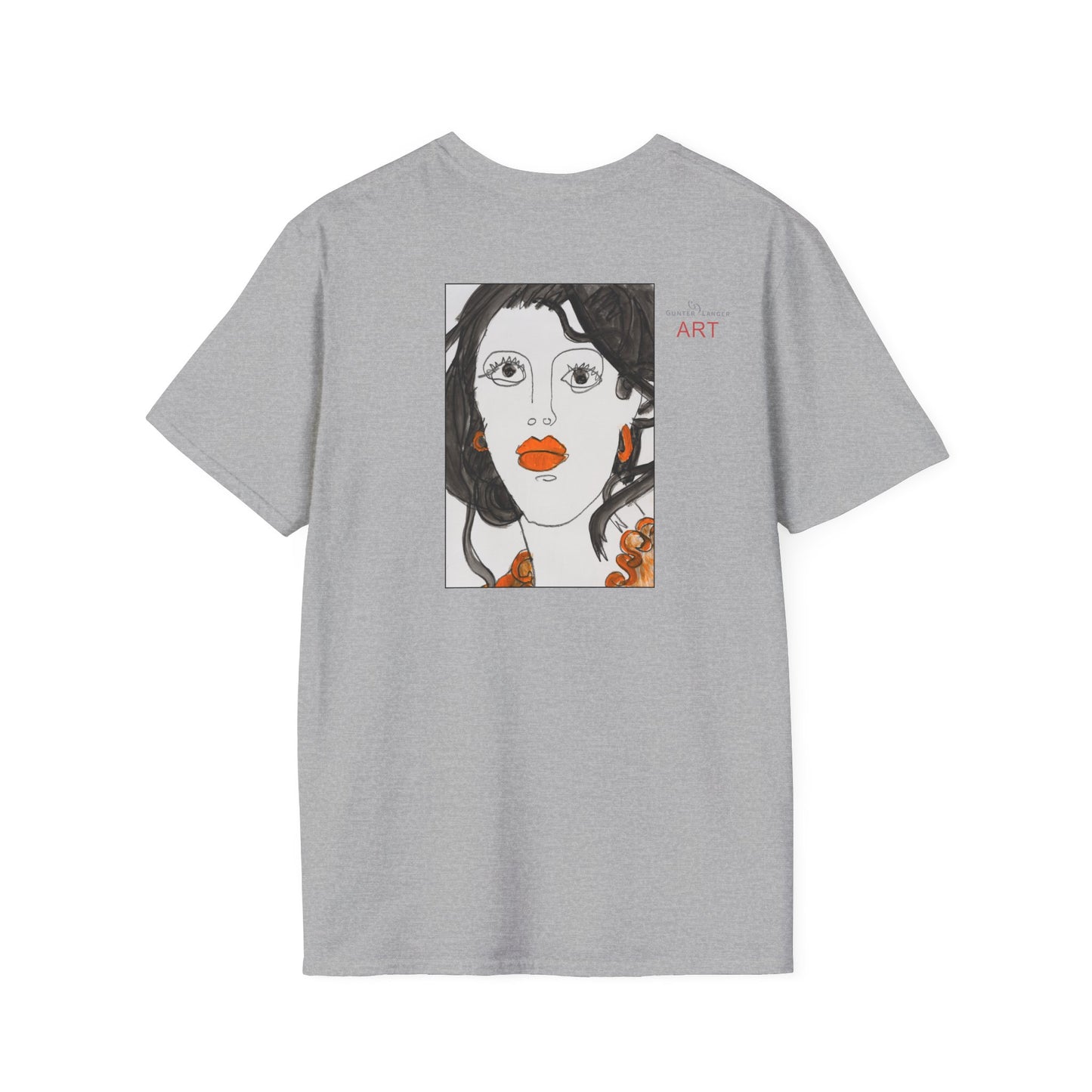 Unisex Softstyle T-Shirt - Motiv: Front & Rückseite Edda, 28,5 cm, Neck Label