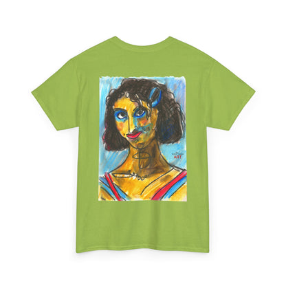 Unisex Heavy Cotton Tee - Motiv Augen & Frechdax, Neck Label