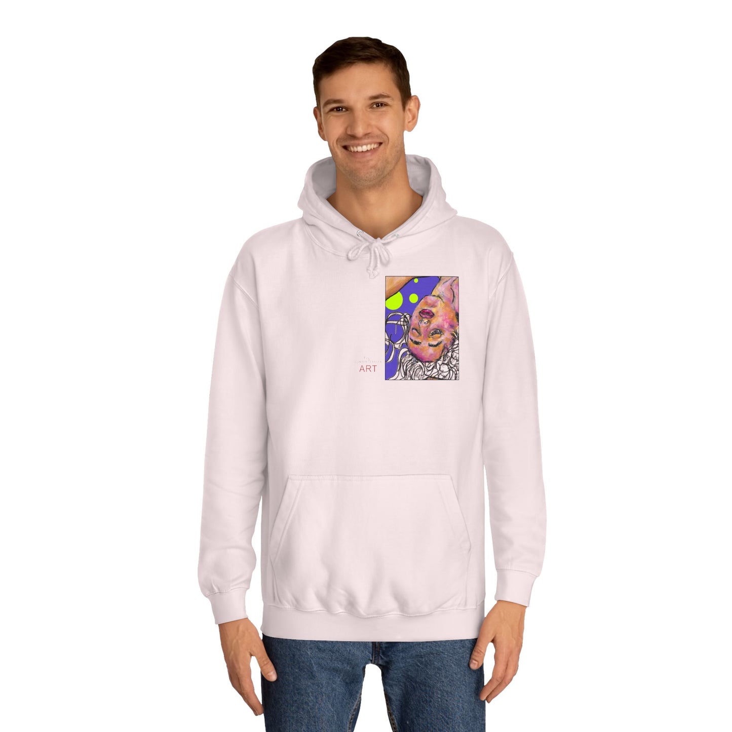 Unisex College Hoodie - Motiv: Front Hanna & Rückseite Hanna (violett)