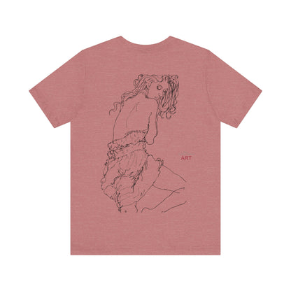 Unisex Jersey Short Sleeve Tee - Motiv: Front Logo & Rückseite Giselle H 48,42 cm, N-Label