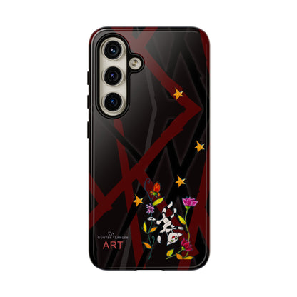 Tough Cases - Google Pixel - Samsung Galaxy - Motiv: Katze schwebt und Ranken, H 5,26 cm, Mikado3