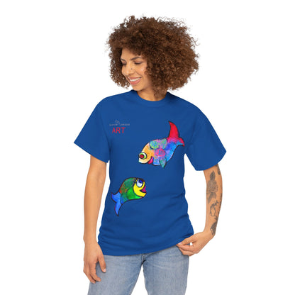 Unisex Heavy Cotton Tee - Motiv: Front Zwei Fische zueinander