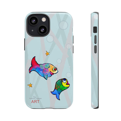 Tough Cases - iPhone - Motiv: "Fische", Mikado blau