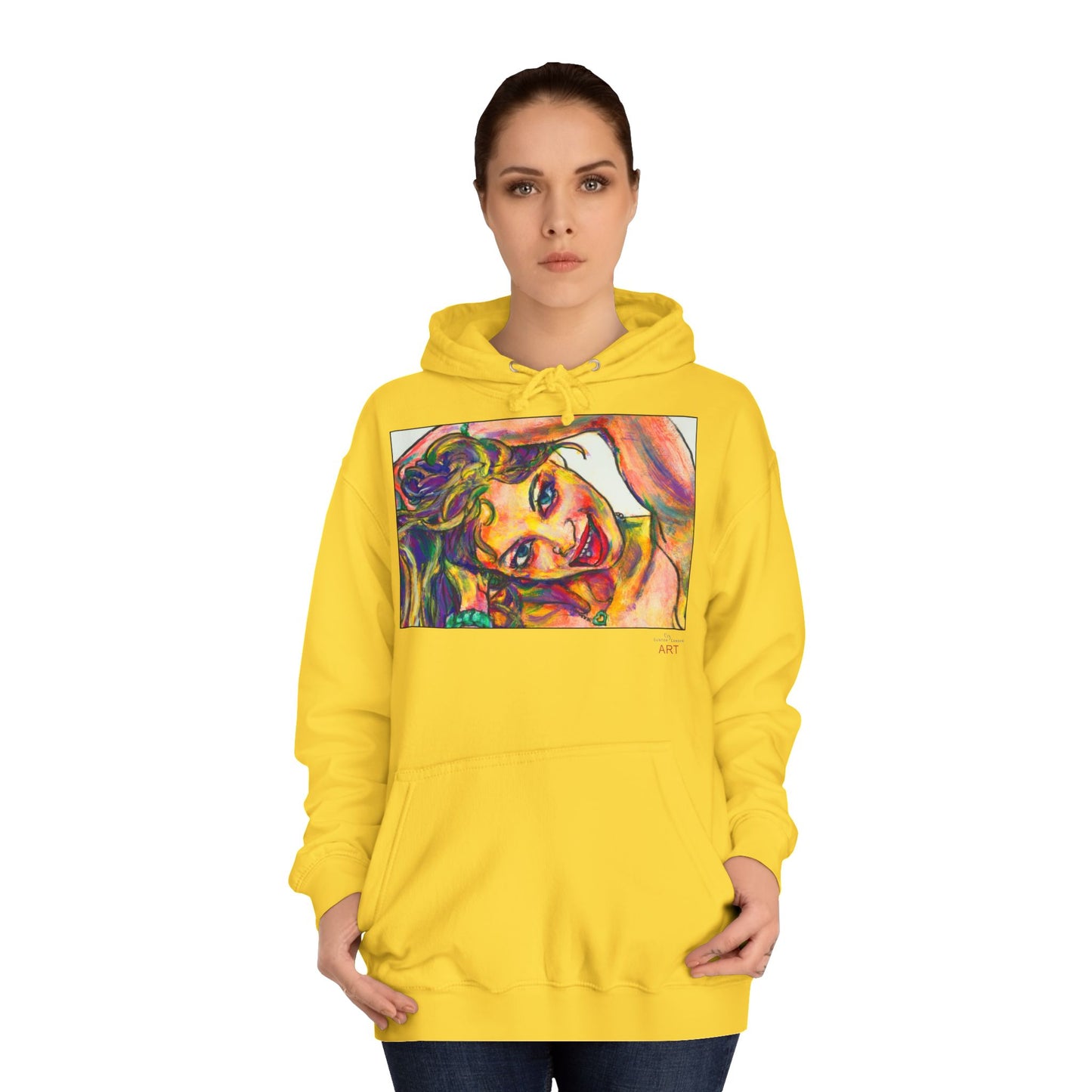 Unisex College Hoodie - Motiv: Frontseite Emma, H24 cm & Rückseite Emma, H28 cm